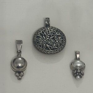 3 Sterling Silver Necklace Pendants